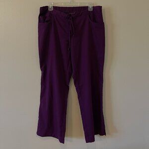 Womens Grey's Anatomy Signature By Barco Burgundy Scrub Pants SIze Large Petite